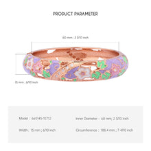 Load image into Gallery viewer, UJOY Cloisonne Bangle Dreamy Pink Purple Openwork Floral Bracelet Gifts for Women Girls