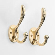 Cargar imagen en el visor de la galería, SARIHOSY K Gold Tone Zinc Alloy Wall Mounted Coat Hook – Heavy Duty Single Prong 923-GD