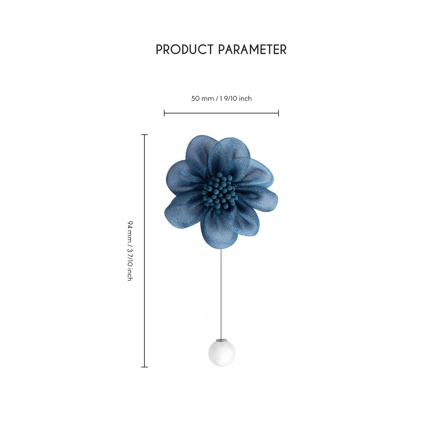UJOY Blue Flower Pearl Brooch Gifts for Women Wedding Part Dance Clothes Accessories Jewelry