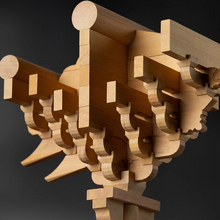 Cargar imagen en el visor de la galería, SARIHOSY Natural Wood Forbidden City Seven Steps on Dougong Building Blocks Wooden Puzzles for Adults and Teenagers