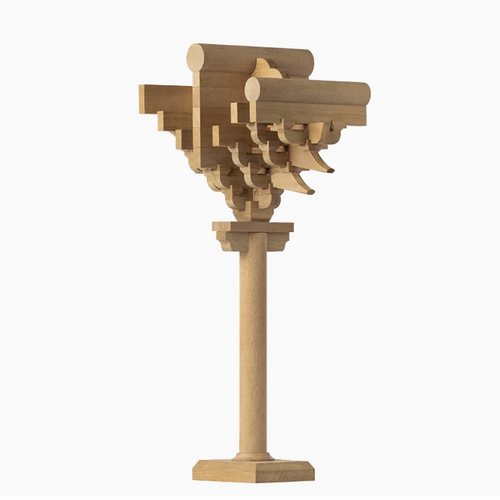 SARIHOSY Natural Wood Forbidden City Seven Steps on Dougong Building Blocks Wooden Puzzles for Adults and Teenagers