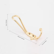 Cargar imagen en el visor de la galería, SARIHOSY Polished Light K Gold Tone Zinc Alloy Wall Mounted Dual Hook 8810