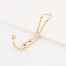 Cargar imagen en el visor de la galería, SARIHOSY Polished Light K Gold Tone Zinc Alloy Wall Mounted Dual Hook 8810