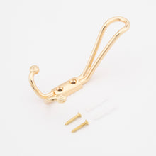 Cargar imagen en el visor de la galería, SARIHOSY Polished Light K Gold Tone Zinc Alloy Wall Mounted Dual Hook 8810