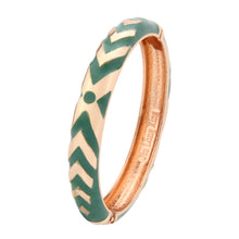 Load image into Gallery viewer, UJOY Cloisonne Bangle Black Green Gold Fashion Striped Bracelet Gifts for Mom Women Girls107105