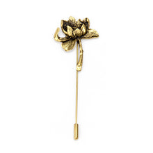 Load image into Gallery viewer, UJOY Gold Vintage Rose Brooch Flower Lapel Pins Boutonniere for Men Women Suit Wedding Party