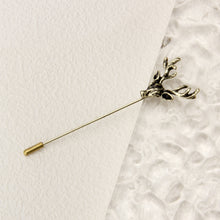 Load image into Gallery viewer, UJOY Gold Elegant Deer Head Brooch Gold Silver Plated Long Pins with Cute Animal Antlers Brooch Jewelry for Women Men