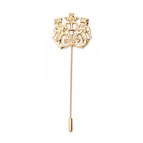UJOY Gold Vintage Crown Brooch Lapel Pin Accessories for Men Women