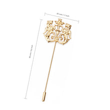 Load image into Gallery viewer, UJOY Gold Vintage Crown Brooch Lapel Pin Accessories for Men Women