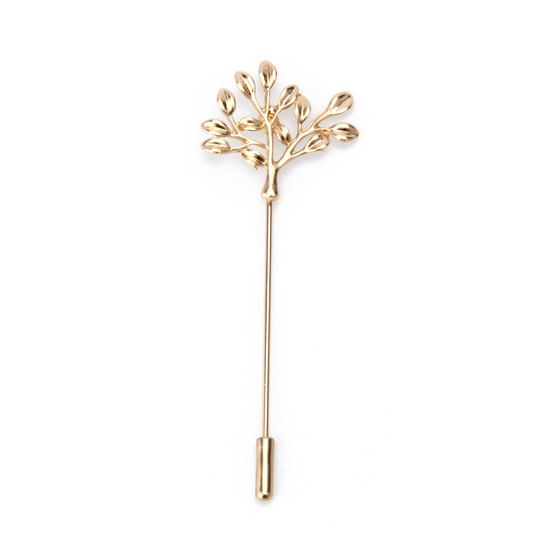 UJOY Gold Olive Branch Brooch Gold Plated Lapel Pin Jewelry Gifts for Women Men