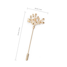 Load image into Gallery viewer, UJOY Gold Olive Branch Brooch Gold Plated Lapel Pin Jewelry Gifts for Women Men