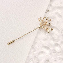 Load image into Gallery viewer, UJOY Gold Olive Branch Brooch Gold Plated Lapel Pin Jewelry Gifts for Women Men