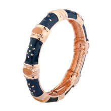 Load image into Gallery viewer, UJOY Cloisonne Bangle Rose gold and Deep Blue bracelet Shinny diamonds Gifts fro Women Girls