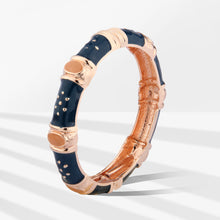 Load image into Gallery viewer, UJOY Cloisonne Bangle Rose gold and Deep Blue bracelet Shinny diamonds Gifts fro Women Girls