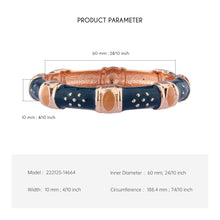 Load image into Gallery viewer, UJOY Cloisonne Bangle Rose gold and Deep Blue bracelet Shinny diamonds Gifts fro Women Girls