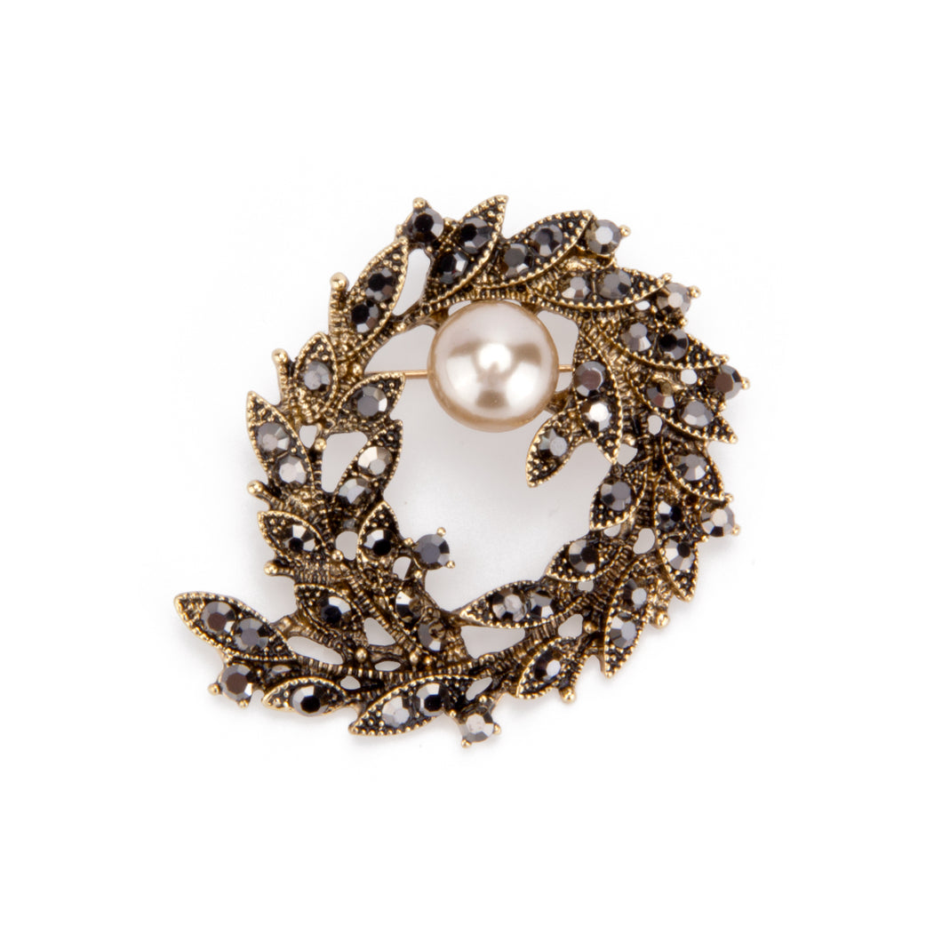 UJOY Vintage-style Pearl Lei Brooch Lapel Pin Wedding Accessories Brooch Pin Jewelry Gift for Wife Mom