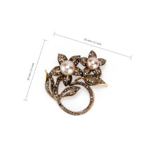 Load image into Gallery viewer, UJOY Vintage-style Double Pearl Flower Brooch Lapel Pin Wedding Accessories Brooch Pin Jewelry Gift for Wife Mom