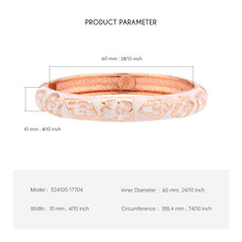 Load image into Gallery viewer, UJOY Cloisonne Bangle Mint Green Pure White Enamel Floral Rose Gold Bangle Gifts for Women Girls 324105