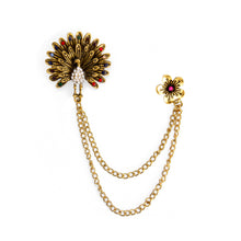 Load image into Gallery viewer, UJOY Gold Gemstone Flower Brooch Lapel Pin Wedding Accessories Brooch Pin Jewelry Gift for Man and Women