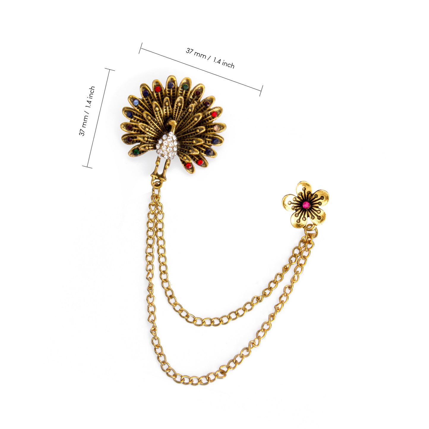 UJOY Gold Gemstone Flower Brooch Lapel Pin Wedding Accessories Brooch Pin Jewelry Gift for Man and Women