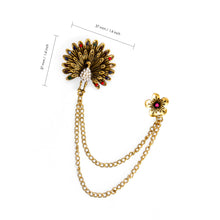 Load image into Gallery viewer, UJOY Gold Gemstone Flower Brooch Lapel Pin Wedding Accessories Brooch Pin Jewelry Gift for Man and Women