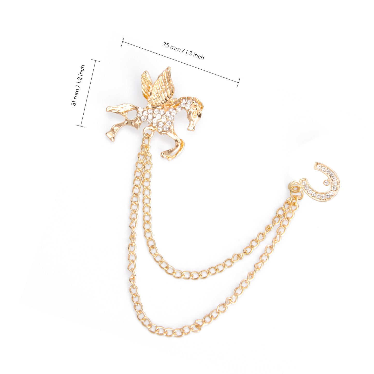 UJOY Gold Pegasus Pendant Brooch Accessories Jewelry Gifts for Men Women