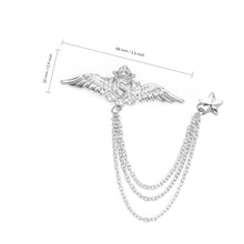 Load image into Gallery viewer, UJOY Silver Winged Crown Star Brooch