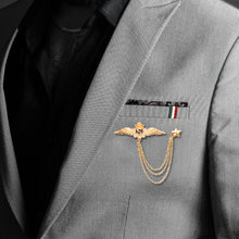 Load image into Gallery viewer, UJOY Silver Winged Crown Star Brooch