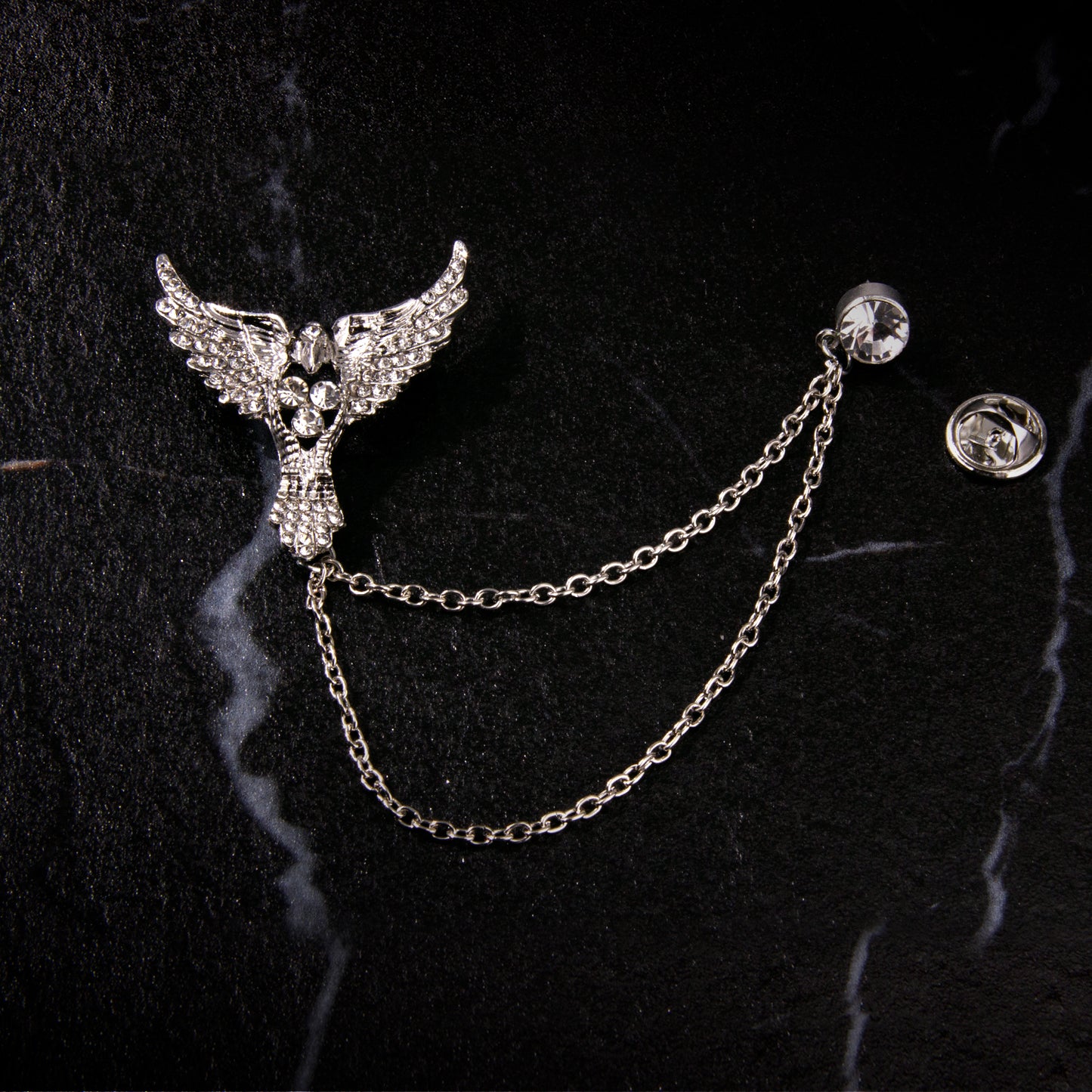 UJOY Gold and Silver Angel Wings Pendant Brooch Accessories Jewelry Gifts for Men Women