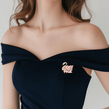 Load image into Gallery viewer, UJOY Pink Swan Brooch Elegant Luxury Brooch Accessories Jewelry Gifts for Women Girls