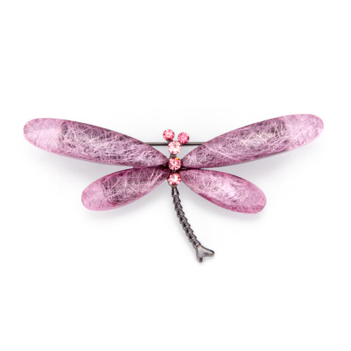 UJOY Pink Blue Dragonfly Wings Brooch Lapel Brooch Pin Set for Daily Decoration
