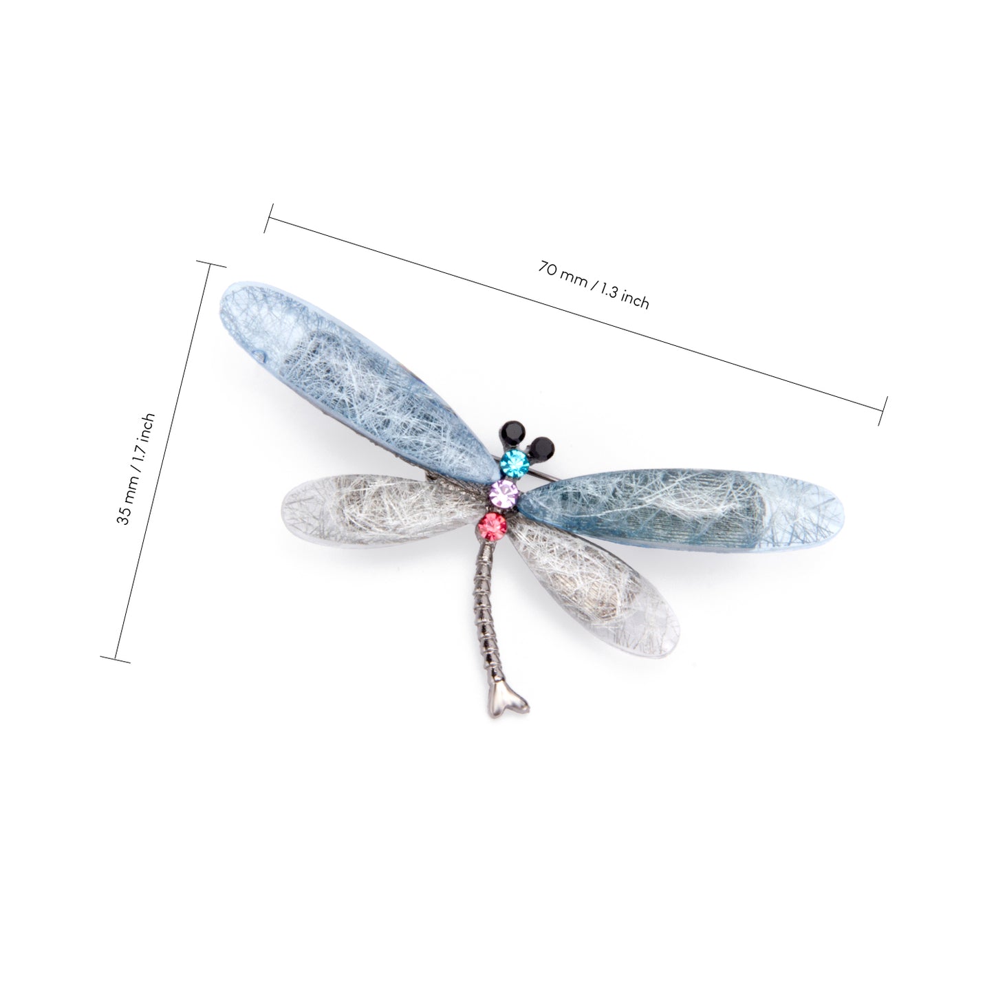 UJOY Pink Blue Dragonfly Wings Brooch Lapel Brooch Pin Set for Daily Decoration
