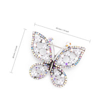 Load image into Gallery viewer, UJOY Silver Crystal Butterfly Brooch Lapel Brooch Pin Set for Daily Decoration