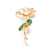 Load image into Gallery viewer, UJOY Golden Butterfly Pearl Brooch Lapel Brooch Pin Set for Daily Decoration