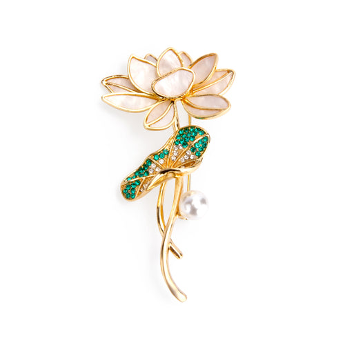 UJOY Golden Butterfly Pearl Brooch Lapel Brooch Pin Set for Daily Decoration