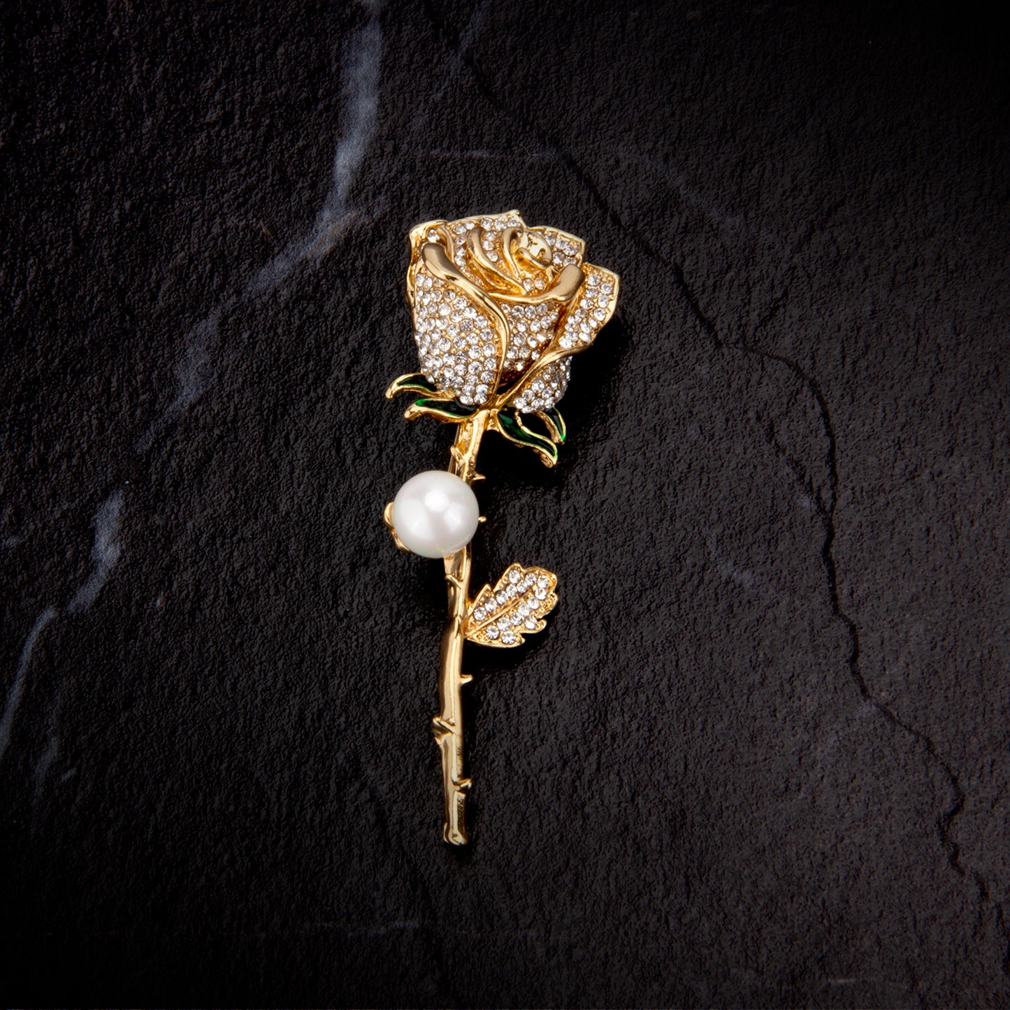 UJOY Gold Rose Pearl Brooch Elegant Rose Flower Brooch Pin for Women Men Lapel Pin Dress Suit Accessories Boutonniere Ideas