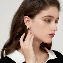Cargar imagen en el visor de la galería, UJOY Vintage Nature-Inspired Enamel Tree Earrings | Gold Plated Zinc Alloy Jewelry