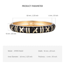 Load image into Gallery viewer, UJOY Bangles 4 Pcs Enamel Jewelry Set Gold Lines Cuff Bangles Engraved Cloisonne Bracelets Pack in a Box 4 PCS