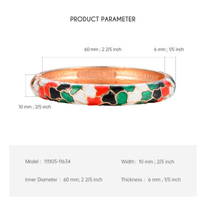 UJOY Bangles 6 Pcs Enamel Jewelry Set Striped Colorful Cuff Bangles Engraved Cloisonne Bracelets Pack in a Box 6 PCS