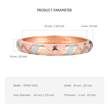 Load image into Gallery viewer, UJOY Bangles 5 Pcs Enamel Jewelry Stripe Colorful Gold Engraved Cloisonne Bracelets Pack in a Box 6 PCS