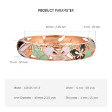 Load image into Gallery viewer, UJOY Bangles 7 Pcs Enamel Jewelry Different Colors Set Butterfly Gold Engraved Cloisonne Bracelets Pack in a Box 7 PCS