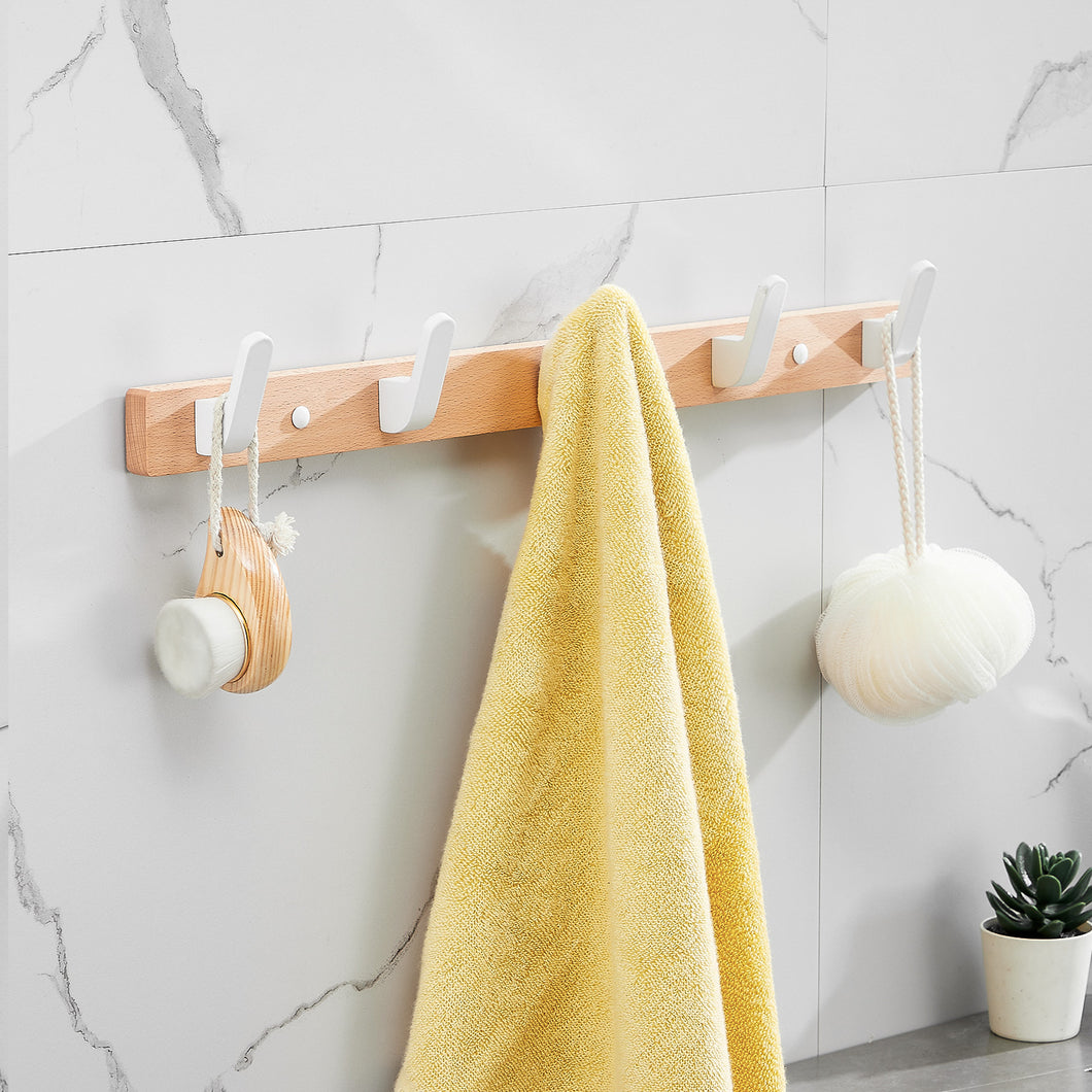SARIHOSY Wood Wall Hooks Coat Clothes Holder for Bathroom Kitchen Bedroom Hallway Hanger Wall Hook Wall Hanging Coat Rack 119-5