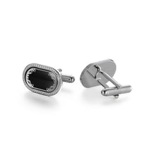 Cargar imagen en el visor de la galería, UJOY Men&#39;s Jewelry Black Cufflinks for Tuxedo Shirts for Weddings, Business, Dinner