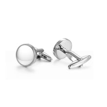 Load image into Gallery viewer, UJOY Classic Cufflink Round Tuxedo Wedding Business Parts Blanks with Small Stones Cuff Link Button for Men