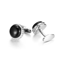 Cargar imagen en el visor de la galería, UJOY Men&#39;s Jewelry Black Stone Cufflinks for Tuxedo Shirts for Weddings, Business, Dinner