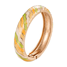 Load image into Gallery viewer, UJOY Bangles Enamel Jewelry Set Rose Gold Engraved Cloisonne Bracelets Pack in a Box