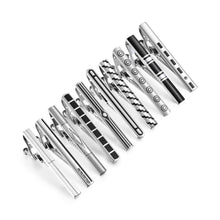 Load image into Gallery viewer, UJOY Tie Clips Set for Men Tie Bar Clip Black Silver-Tone Gold-Tone for Wedding Business with Gift Box