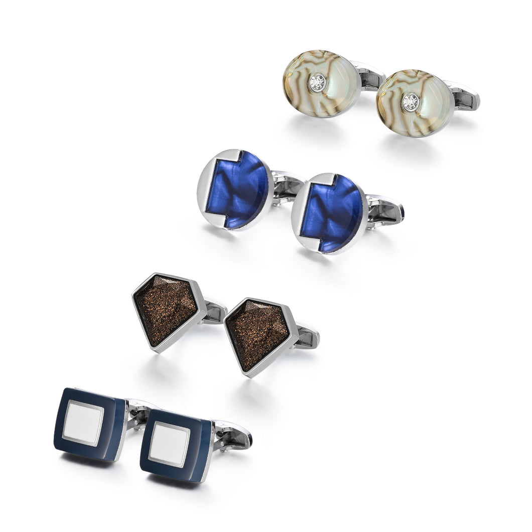 UJOY Tie Clip Shirts Cufflinks Combo Set Business Parts Necktie Pins Bars Cuff Links Box for Men