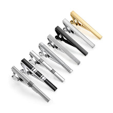 Load image into Gallery viewer, UJOY Tie Clips for Men, 8 Pcs Tie Bars Pinch Clip Set Colorful 2.3 Inches Business Shirt Necktie Parts