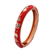 Cargar imagen en el visor de la galería, UJOY Gorgeous Jewelry Enemal Bracelets-Cloisonne Floral Golden Spring Openable Cuff Bangles Gifts for Women Girl